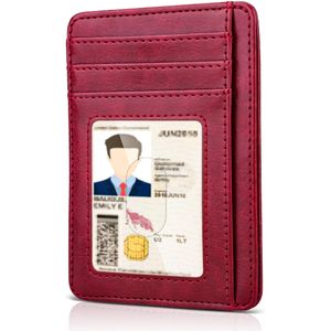 Teskyer Cartera delgada para hombre, bolsillo frontal minimalista con bloqueo RFID, cartera de cuero