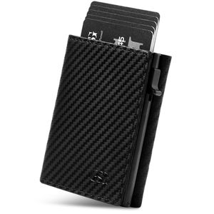 GSG Billeteras delgadas de piel con bloqueo RFID para hombre, con clip para dinero, tarjetero