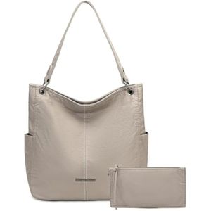 Montana West Bolso Hobo de cuero lavado a la piedra para mujer, bolso de hombro suave con asa