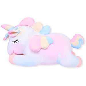 AIXINI Almohadas de peluche de unicornio de 11.8 pulgadas, lindo y colorido unicornio arcoíris,