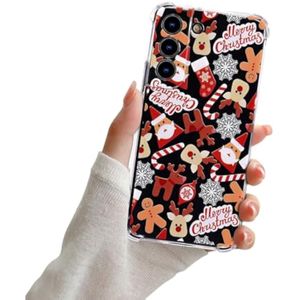 Yetagso Funda de Navidad para Samsung Galaxy S22 Plus, transparente, suave, delgada, patrón de Feliz