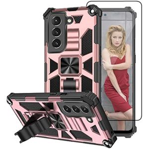 Funda compatible con Samsung Galaxy S22 con protector de pantalla HD, cubierta de protección