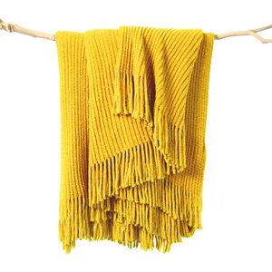 lifein Manta suave de Navidad bohemia, acogedora manta de felpilla de punto naranja, manta pequeña