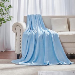 JIAHANNHA - Manta de forro polar de felpa color azul marino (50x60 pulgadas), manta de franela súper