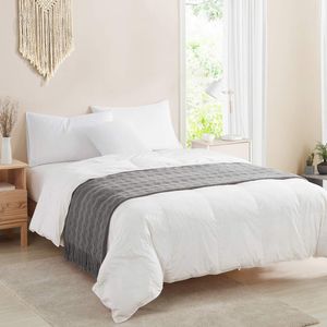 Bourina - Manta decorativa de punto para sofá, suave, texturizada, de color liso, de 50 x 60