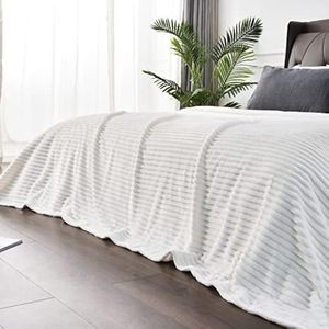 BEDELITE Manta de forro polar para sofá – Manta de jacquard acanalado 3D suave y cálida – acogedora,
