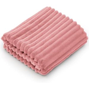 BEDELITE Manta de forro polar para sofá – Manta de jacquard acanalado 3D suave y cálida – acogedora,