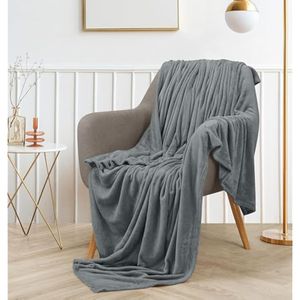 Utopia Bedding Manta de forro polar gris fresco, tamaño Queen, ligera, mullida, suave, antiestática,