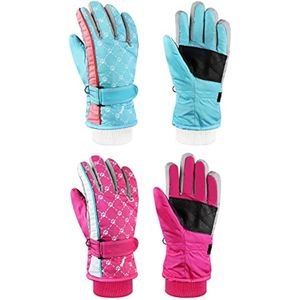 SATINIOR 2 pares de guantes de nieve gruesos para niños, guantes de esquí para niños pequeños,