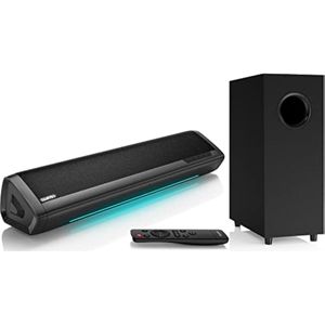 Saiyin Barras de sonido para TV con subwoofer, barra de sonido pequeña de bajo profundo 2.1,