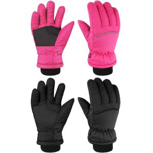SATINIOR 2 pares de guantes de nieve gruesos para niños, guantes de esquí para niños pequeños,