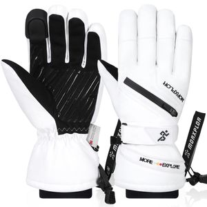 MORXPLOR Guantes de nieve de esquí de invierno para hombres y mujeres, impermeables, resistentes al