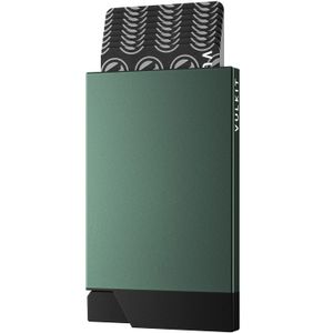 VULKIT Tarjetero desplegable de metal delgado para tarjetas de visita RFID bloqueo bolsillo frontal