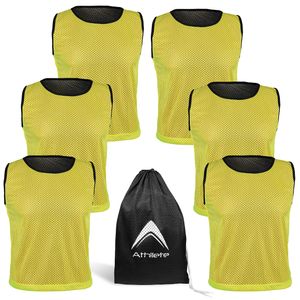 Athllete Litemesh Pinnies - Paquete de 6 camisetas de malla en rojo/azul, amarillo neón, azul,