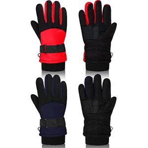 SATINIOR 2 pares de guantes de nieve gruesos para niños, guantes de esquí para niños pequeños,
