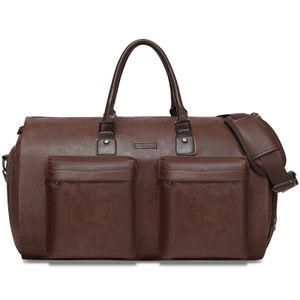 Modoker Bolsa de cuero convertible para ropa, bolsas de mano para viajes, bolsa de lona impermeable