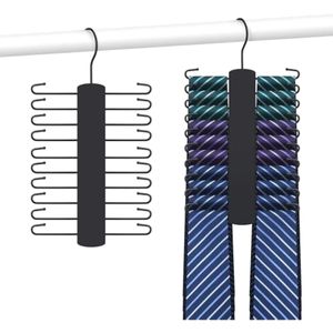 OMHOMETY Estante de corbata de madera para armario de hombres, 20 capacidades de almacenamiento,