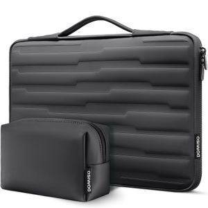 DOMISO Funda protectora para laptop de 17.3 pulgadas resistente a los golpes con asa, compatible con