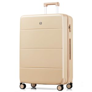 Hanke Maleta de equipaje de viaje rígida con rueda giratoria y bloqueo TSA, funda de viaje ligera