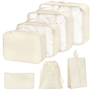 Juego de 8 cubos de embalaje para maletas, cubos de embalaje con bolsa de zapatos, bolsa de