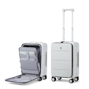 MILADA Maleta de equipaje con bolsillo frontal para laptop, equipaje de mano de 18 pulgadas, 20