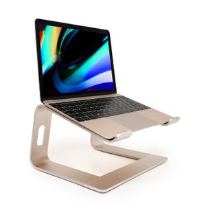 Soporte para laptop, soporte ergonómico de aluminio para computadora portátil, elevador desmontable