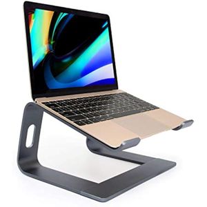 Soporte para laptop, soporte ergonómico de aluminio para computadora portátil, elevador desmontable