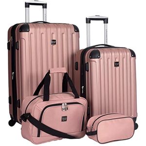 Travelers Club Midtown Hardside - Juego equipaje de viaje de 4 piezas, Rose gold, Juego de 4 piezas
