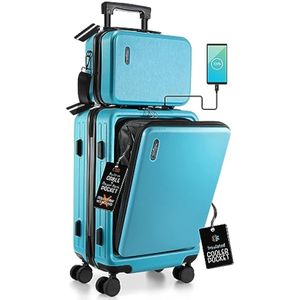 TravelArim Equipaje de mano de 20 pulgadas 22 x 14 x 9 aprobado por aerolínea, maleta de mano con