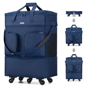 Hanke Bolsa de equipaje plegable expandible y plegable, bolsa de viaje para hombres y mujeres,
