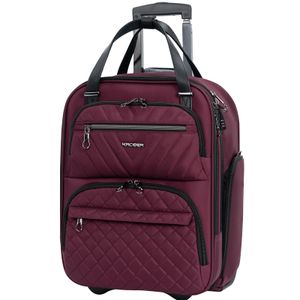 KROSER Maleta de mano para debajo del asiento, multifuncional, 16 pulgadas, ligera, para mujer,