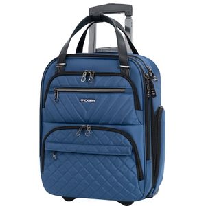 KROSER Maleta de mano para debajo del asiento, multifuncional, 16 pulgadas, ligera, para mujer,