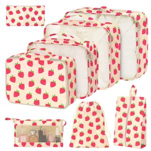 Juego de 8 cubos de embalaje para maletas, cubos de embalaje con bolsa de zapatos, bolsa de