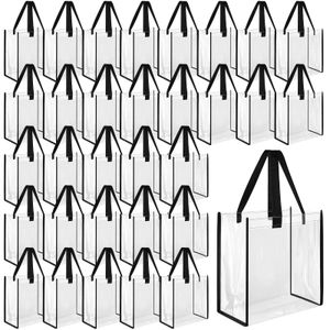 Eccliy Paquete de 30 bolsas transparentes de 12 x 12 x 6 pulgadas, aprobadas para estadios, bolsas