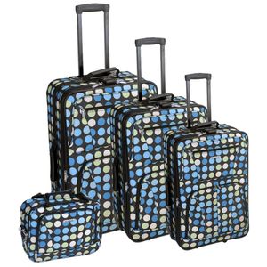 Rockland Jungle Softside - Juego de maletas, Punto Negro, 4-Piece Set (14/19/24/28)