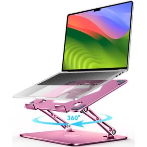 ivoler Soporte ajustable para laptop con base giratoria de 360°, soporte ergonómico para computadora