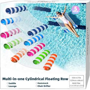 Paquete de 5 flotadores de piscina de agua XL mejorados, 4 en 1 (hamaca, sillín, silla de estar,