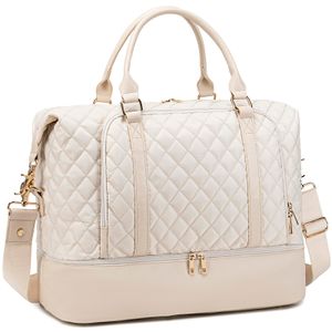 CAMTOP - Bolsa de viaje de fin de semana para mujer, bolsa de lona con espacio para laptop de15.6