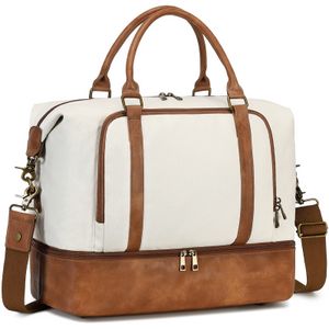 CAMTOP - Bolsa de viaje de fin de semana para mujer, bolsa de lona con espacio para laptop de15.6