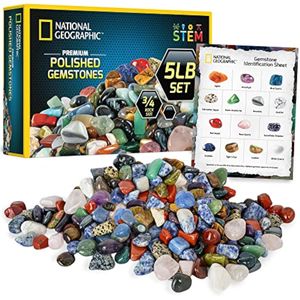 NATIONAL GEOGRAPHIC - Piedras preciosas pulidas de calidad, piedras y cristales de 0.25” y 0.75” a