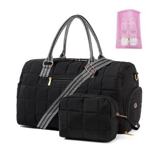 Bolsa de lona para viajes, bolsa de fin de semana con compartimento para zapatos, bolsa de mano para