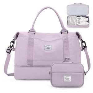 Bolsas de fin de semana para mujer, bolsa de viaje para artículos personales con compartimento para