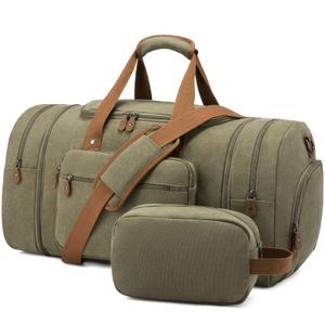 Sucipi - Bolsa de viaje de lona con compartimento para zapatos, bolsa de transporte para aviones con