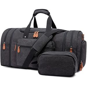 Sucipi - Bolsa de viaje de lona con compartimento para zapatos, bolsa de transporte para aviones con