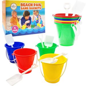 The Dreidel Company Juego de juego para el día de playa (paquete de 12) cubo de arena de 5.25