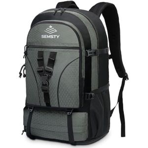 SEMSTY Mochila de senderismo, 30L/40L/50L, mochila de senderismo expandible para hombres y mujeres,