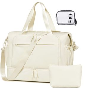 CAMTOP - Bolsa de viaje de fin de semana para mujer, bolsa de lona con espacio para laptop de15.6