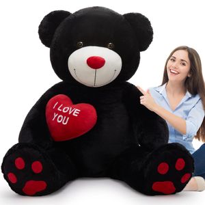 Tezituor Oso de peluche gigante de 5 pies – Oso de peluche grande de tamaño real con huellas – Oso