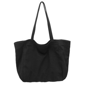 Economical Cotton Canvas Tote Bag,Women Hobo Shoulder Bag Crossbody Handbag with 3 External