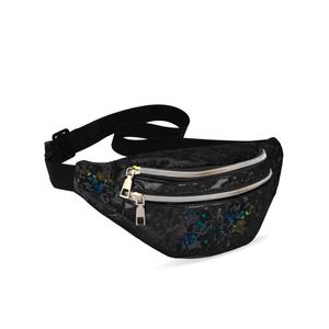 Livacasa - Cangurera holográfica linda, brillante e impermeable para mujer, cangurera para viajes,